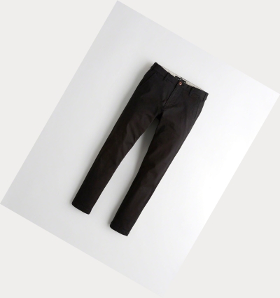 Black Men's Hollister Advanced Stretch Super Skinny Chino Pants | UK-849UOYG