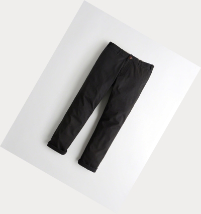 Black Men's Hollister Epic Flex Classic Straight Chino Pants | UK-125OHQE