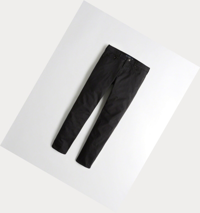 Black Men's Hollister Epic Flex Skinny Twill Pants | UK-824MVTF