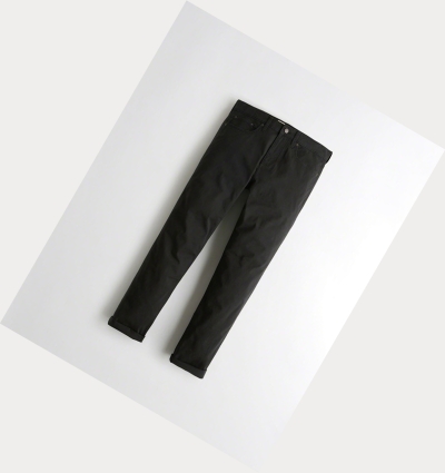 Black Men's Hollister Epic Flex Slim Straight Pants | UK-804JGIQ