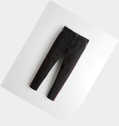 Black Men's Hollister Epic Flex Taper Chino Pants | UK-879NECF