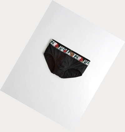 Black Men's Hollister Knit Brief Underwear | UK-917VQNT