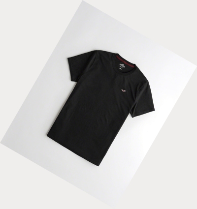 Black Men's Hollister Must-Have Crewneck Short Sleeve | UK-132FWLA