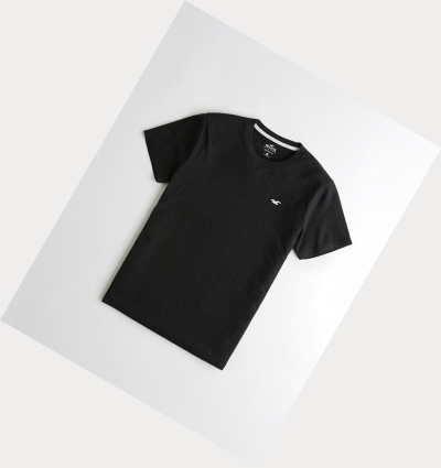 Black Men's Hollister Must-Have Crewneck Short Sleeve | UK-943SCZH