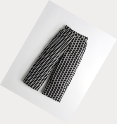 Black Stripes Women's Hollister Woven Pants | UK-613NXVC