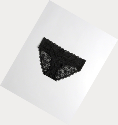 Black Women's Hollister Lace Bikini Underwear | UK-836XEGU