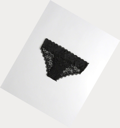 Black Women's Hollister Lace Cheeky Underwear | UK-508EUKJ