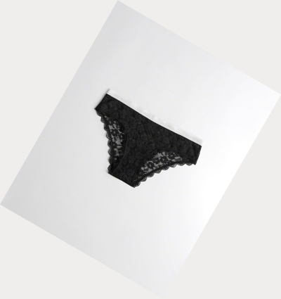 Black Women's Hollister Lace Cheeky Underwear | UK-982TBLE