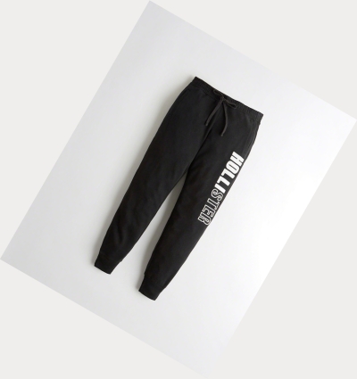 Black Women's Hollister Mid-Rise Fleece Sweatpants | UK-713VWCI