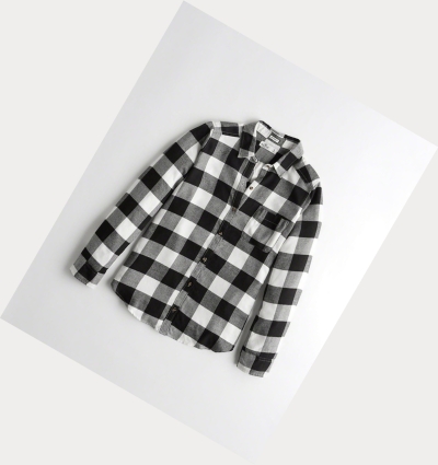 Black Women's Hollister Plaid Long Sleeve | UK-172UJDI