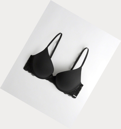 Black Women's Hollister Push-Up Demi Bras | UK-546ABJW