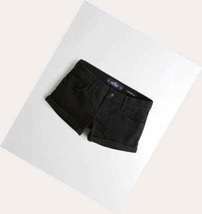 Black Women's Hollister Stretch Low-Rise Denim Shorts | UK-517PBTJ