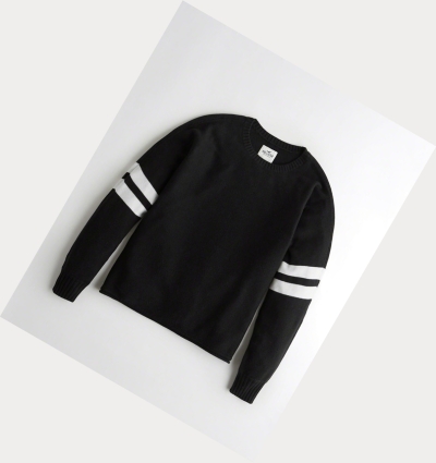 Black Women's Hollister Stripe Oversized Sweaters | UK-302REHO