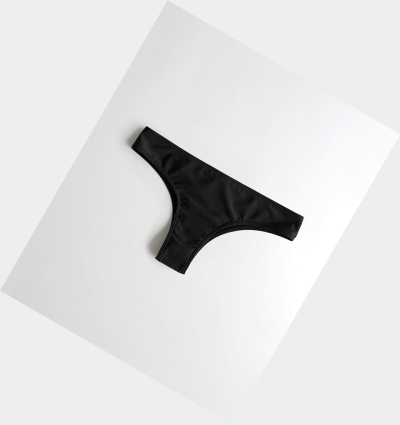 Black Women's Hollister Super Cheeky Bikini Bottoms | UK-402QNAL