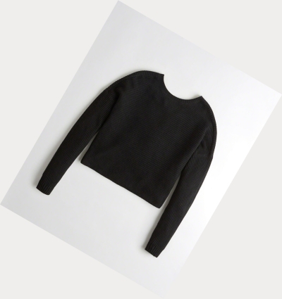 Black Women's Hollister Twist-Back Sweaters | UK-370JWNO