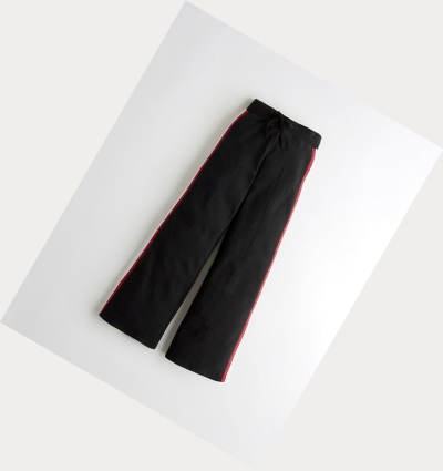 Black Women's Hollister Ultra High-Rise Wide-Leg Fleece Track Sweatpants | UK-459SGKU