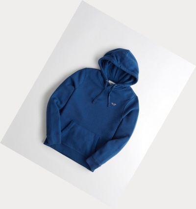 Blue Men's Hollister Icon Hoodie | UK-501IUJF