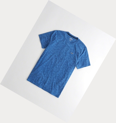 Blue Men's Hollister Must-Have Crewneck Short Sleeve | UK-874ZNSE