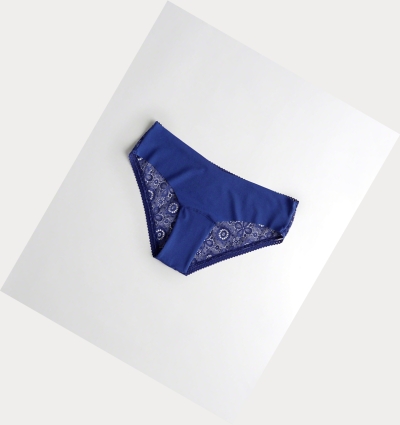 Blue Women's Hollister Gilly Hicks No-Show Lace-Back Cheeky Underwear | UK-439XBHE