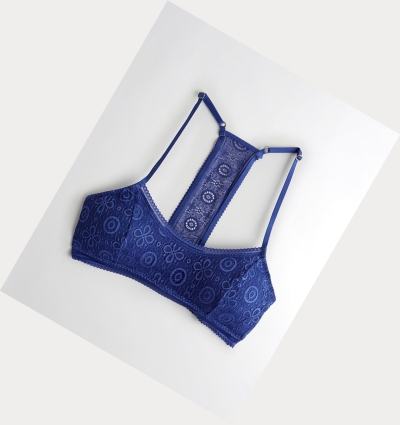 Blue Women's Hollister T-Back Scoop With Removable Pads Bras | UK-183YHGD