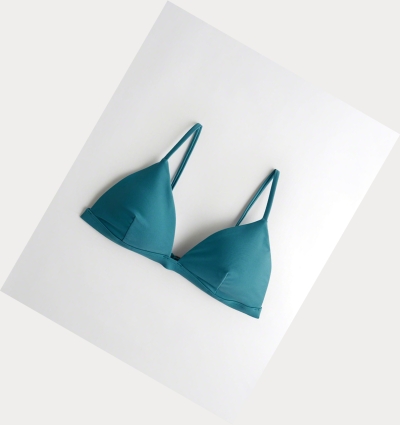 Blue Women's Hollister Triangle Bikini Tops | UK-564EGNA