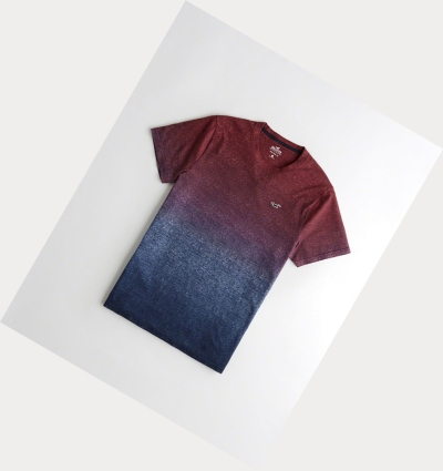 Burgundy Navy Men's Hollister Must-Have Crewneck Short Sleeve | UK-801MYIE