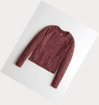 Burgundy Women's Hollister Easy Raglan Long Sleeve | UK-378PWIS