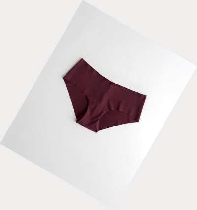 Burgundy Women's Hollister Gilly Hicks No-Show Hiphugger Underwear | UK-680KFWN