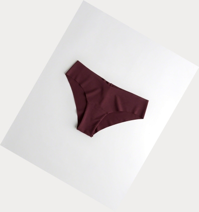 Burgundy Women's Hollister Gilly Hicks No-Show Cheeky Underwear | UK-917ZPCL