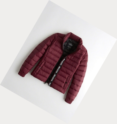 Burgundy Women's Hollister Packable Lightweight Puffers | UK-712GFHT