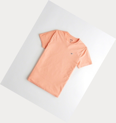 Coral Men's Hollister Must-Have Crewneck Short Sleeve | UK-340ETRL