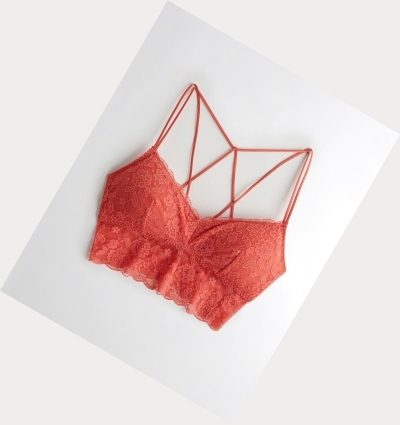 Coral Women's Hollister Strappy Longline With Removable Pads Bras | UK-074FZJG