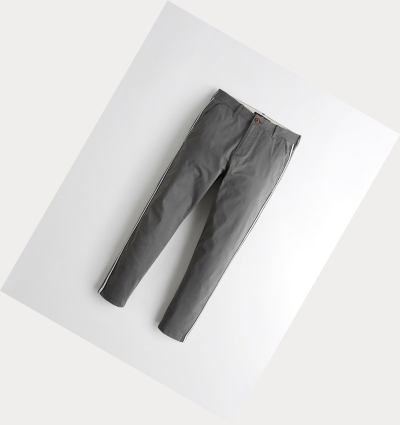 Dark Grey Men's Hollister Epic Flex Taper Chino Pants | UK-263OGZF