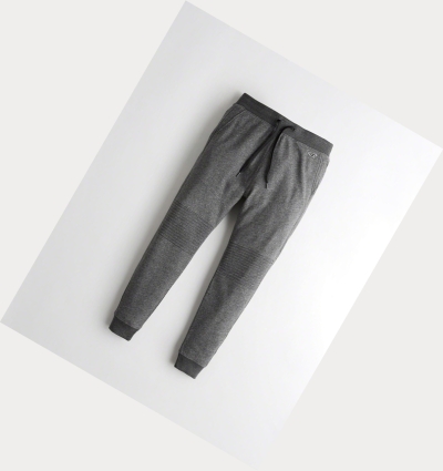 Dark Grey Men's Hollister Moto Fleece Jogger | UK-965WXFG