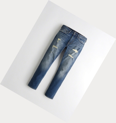 Dark Wash Men's Hollister Epic Flex Skinny Jeans | UK-635AIMO