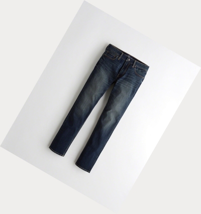 Dark Wash Men's Hollister Extreme Stretch Skinny Jeans | UK-130DZTR