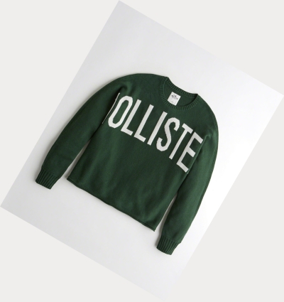 Green Women's Hollister Logo Oversized Sweaters | UK-802WKJG