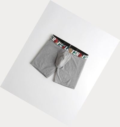 Grey Men's Hollister Longer-Length Trunk Underwear | UK-159XNZQ