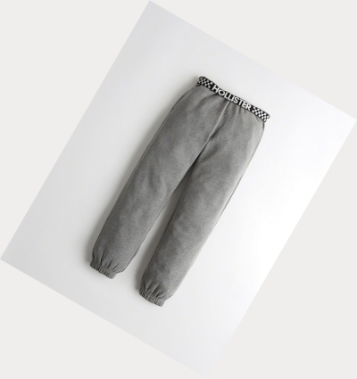 Grey Women's Hollister Adjustable-Rise Boyfriend Sweatpants | UK-620GLWK