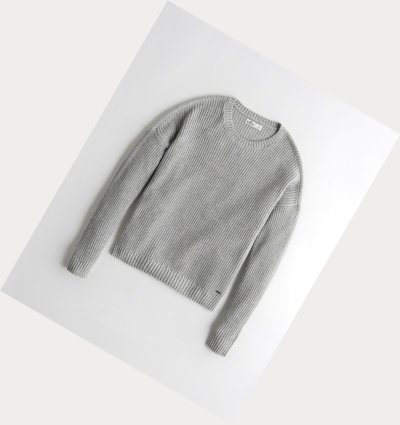 Grey Women's Hollister Crewneck Sweaters | UK-482OCBT