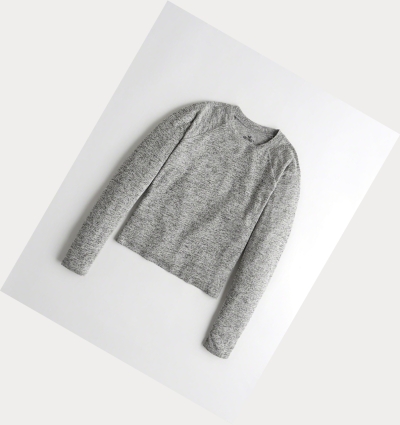 Grey Women's Hollister Easy Raglan Long Sleeve | UK-243ZXQU