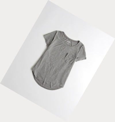 Grey Women's Hollister Must-Have Easy Short Sleeve | UK-265ODWJ