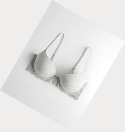 Light Grey Women's Hollister Lightly Lined Demi Bras | UK-531PGHE