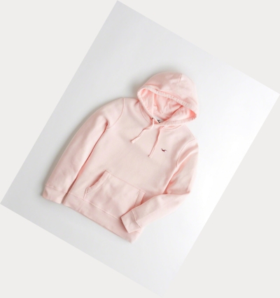 Light Pink Men's Hollister Icon Hoodie | UK-160PXMF