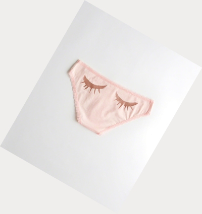 Light Pink Women's Hollister Graphic Cotton Bikini Underwear | UK-293SQEU