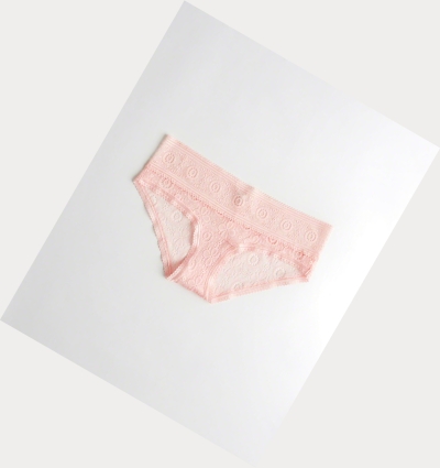 Light Pink Women's Hollister Lace Hiphugger Underwear | UK-103OHZE