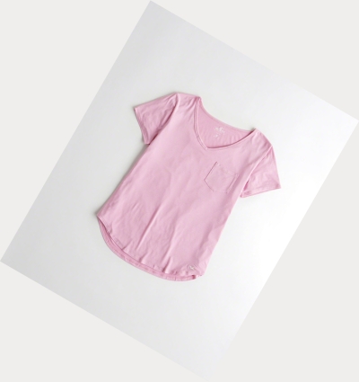 Light Purple Women's Hollister Must-Have Easy Short Sleeve | UK-935KGYW