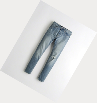 Light Wash Men's Hollister Advanced Stretch Super Skinny Jeans | UK-692SXHO