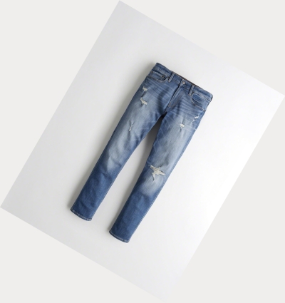 Light Wash Men's Hollister Advanced Stretch Skinny Jeans | UK-723IBQS