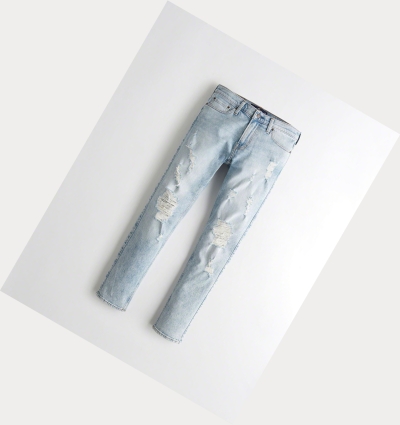 Light Wash Men's Hollister Epic Flex Skinny Jeans | UK-157HQCB